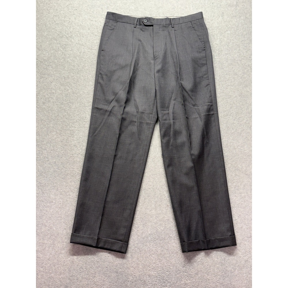 Mantoni Milan Italy Mens Super 140s Virgin Wool Pleated Cuffed Dress Pants 38R